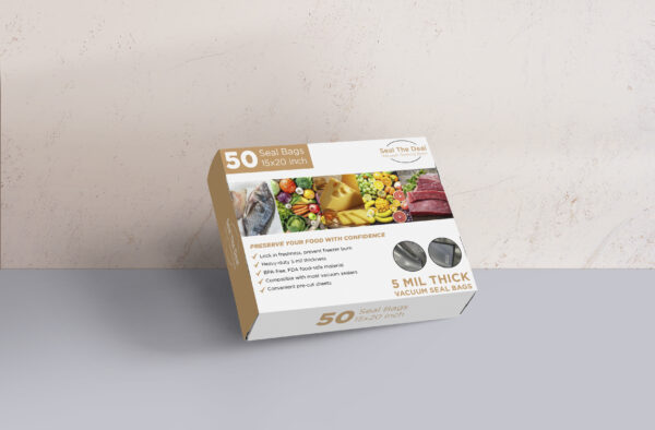 Vacuum Seal Bags 15" x 20" (50 Count) 5 Mil, Black and Clear - Image 3